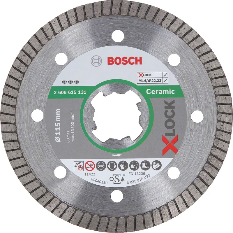Bosch - X-LOCK - Best Serisi Seramik İçin, Extra Temiz Kesim Turbo Segman Elmas Kesme Diski 115 mm