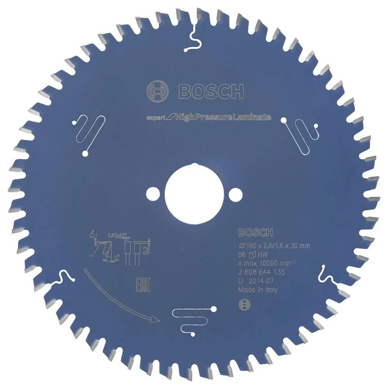 Bosch - Expert Serisi Yüksek Basınçlı Lamine Panel ve Trespa için Daire Testere Bıçağı 190*30 mm 56 Diş