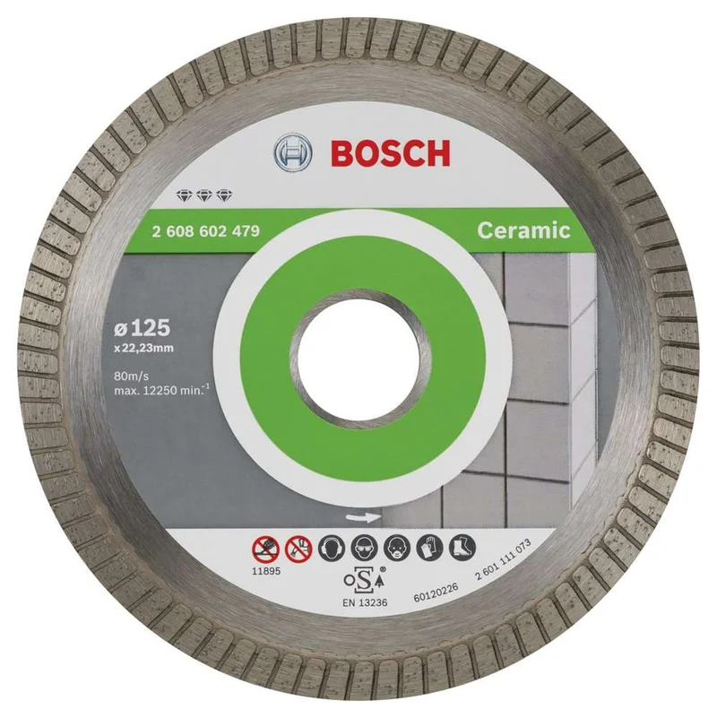 Bosch - Best Serisi Seramik İçin, Extra Temiz Kesim Turbo Segman Elmas Kesme Diski 125 mm