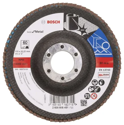 Bosch - 115 mm 60 Kum Best Serisi Metal Flap Disk