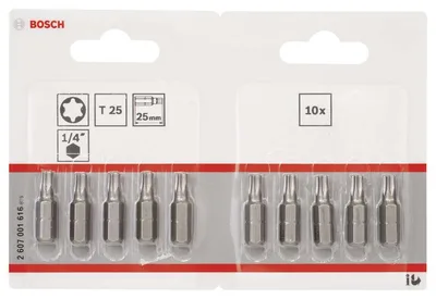 Bosch - Extra Hard Serisi Vidalama Ucu T25*25 mm 10'lu