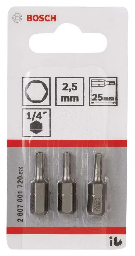 Bosch - Extra Hard Serisi HEX2.5*25 mm 3'lü