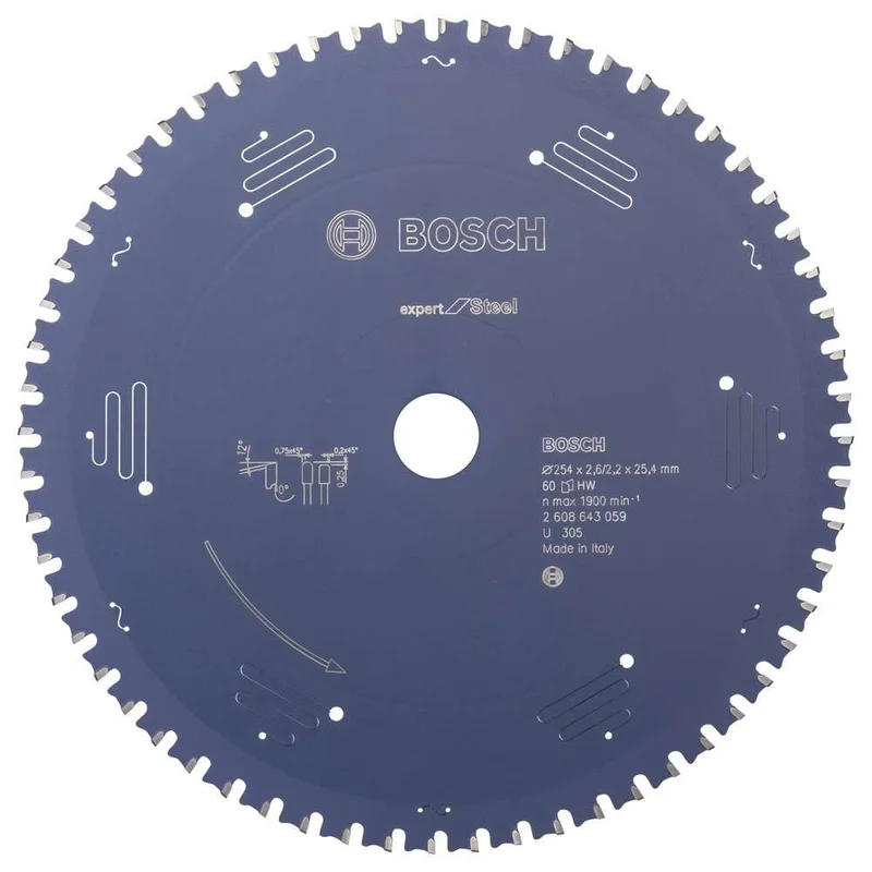 Bosch - Expert Serisi Metal için Daire Testere Bıçağı 254*25,40 mm 60 Diş
