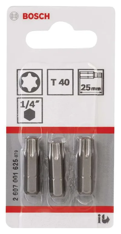 Bosch - Extra Hard Serisi Vidalama Ucu T40*25 mm 3'lü