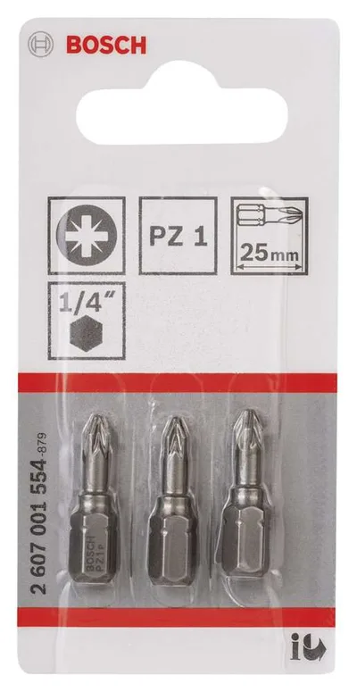 Bosch - Extra Hard Serisi Vidalama Ucu PZ 1*25 mm 3'lü