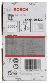Bosch - Başsız Çivi 20ᵒ 63 mm Galvanizli 2000li - Görsel 1