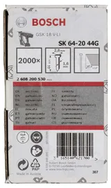 Bosch - Başsız Çivi 20ᵒ 44 mm Galvanizli 2000li - Görsel 1