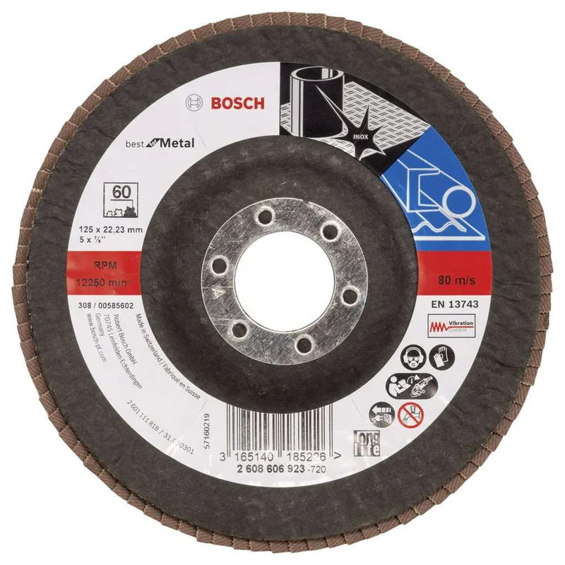 Bosch - 125 mm 60 Kum Best Serisi Metal Flap Disk