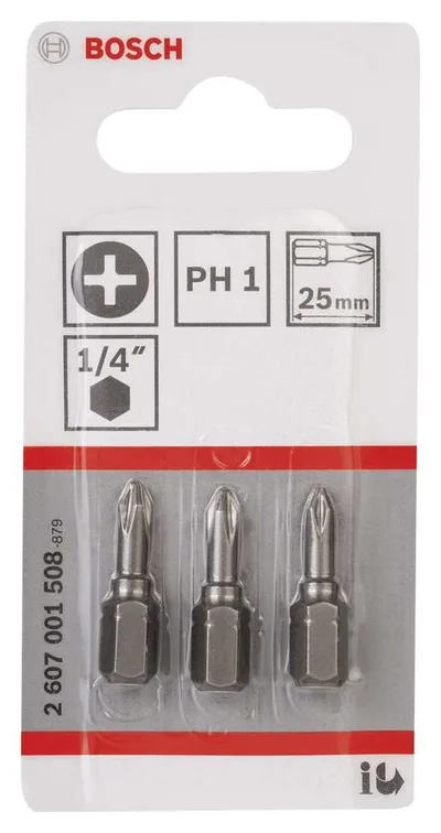 Bosch - Extra Hard Serisi Vidalama Ucu PH1*25 mm 3'lü
