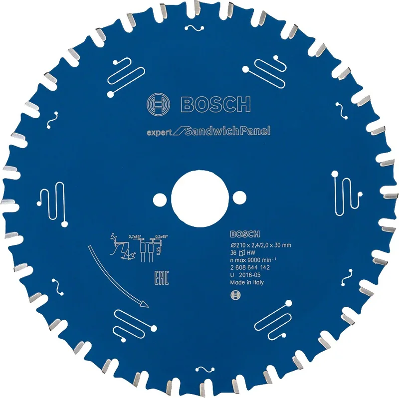 Bosch - Expert Serisi Çelik Levhalı Sandviç Panelleri için Daire Testere Bıçağı 210*30 mm 36 Diş