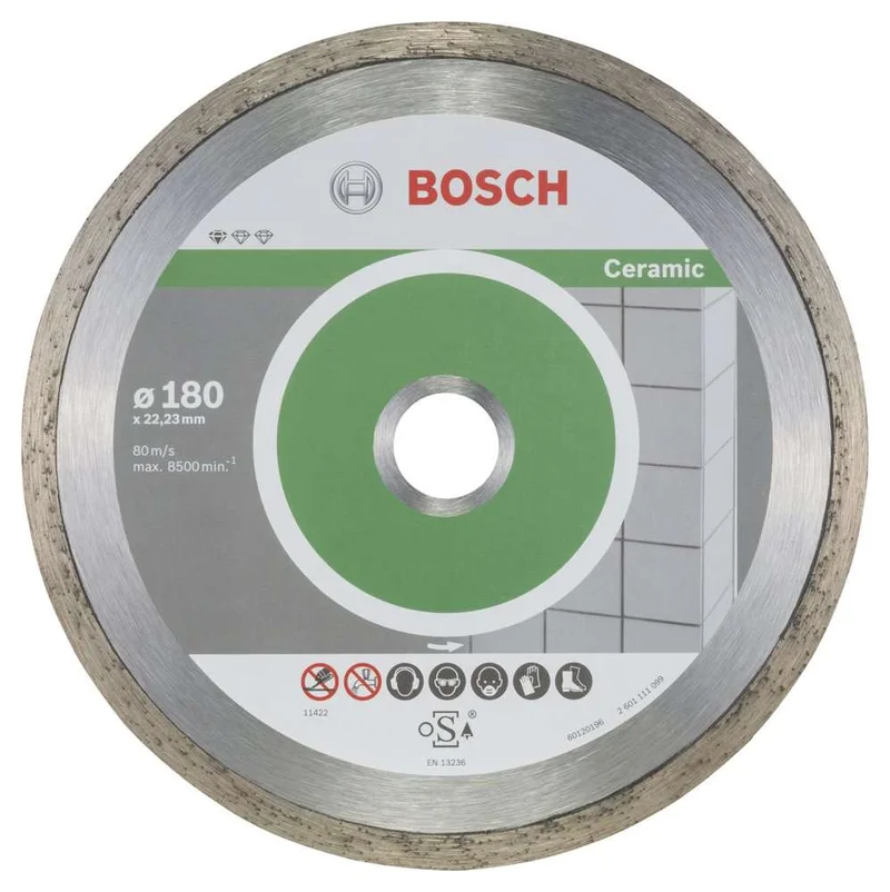 Bosch - Standard Seri Seramik İçin, 9+1 Elmas Kesme Diski Set 180 mm