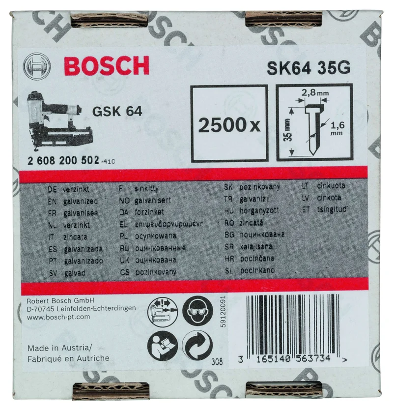 Bosch - GSK 64 Çivisi 35 mm 2500li Galvanizli