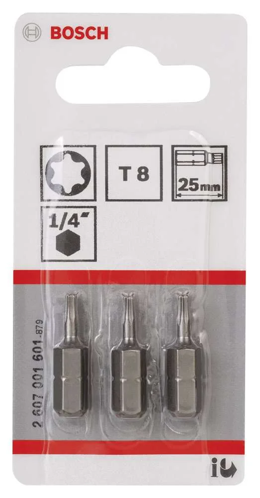 Bosch - Extra Hard Serisi Vidalama Ucu T8*25 mm 3'lü