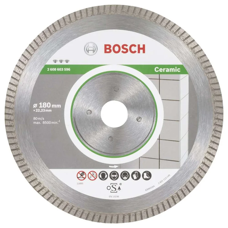 Bosch - Best Serisi Seramik İçin, Extra Temiz Kesim Turbo Segman Elmas Kesme Diski 180 mm