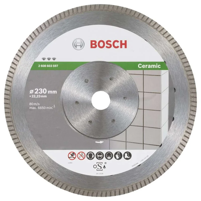 Bosch - Best Serisi Seramik İçin, Extra Temiz Kesim Turbo Segman Elmas Kesme Diski 230 mm