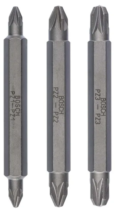Bosch - Çift Taraflı Vidalama ucu PZ1/2/3*60 mm 3'lü