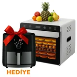 Dalle SS-08A Paslanmaz Meyve Sebze Kurutma Makinesi 8 Tepsili Airfryer Hediyeli - Görsel 1
