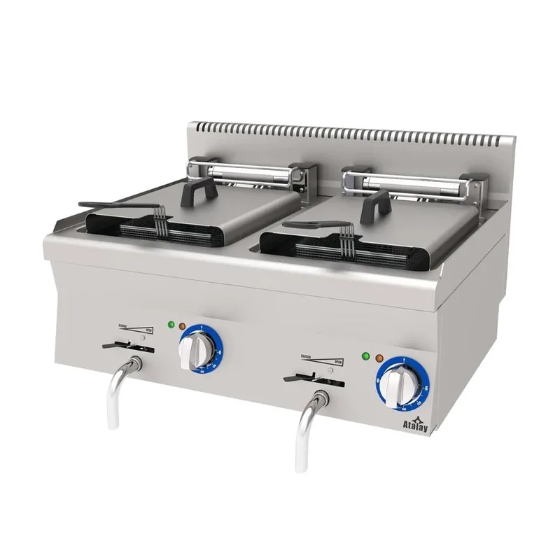 Atalay 600 Seri E AEF-860 Elektrikli Fritöz Çift Sepetli  2x9 lt - Setüstü Tam Modül
