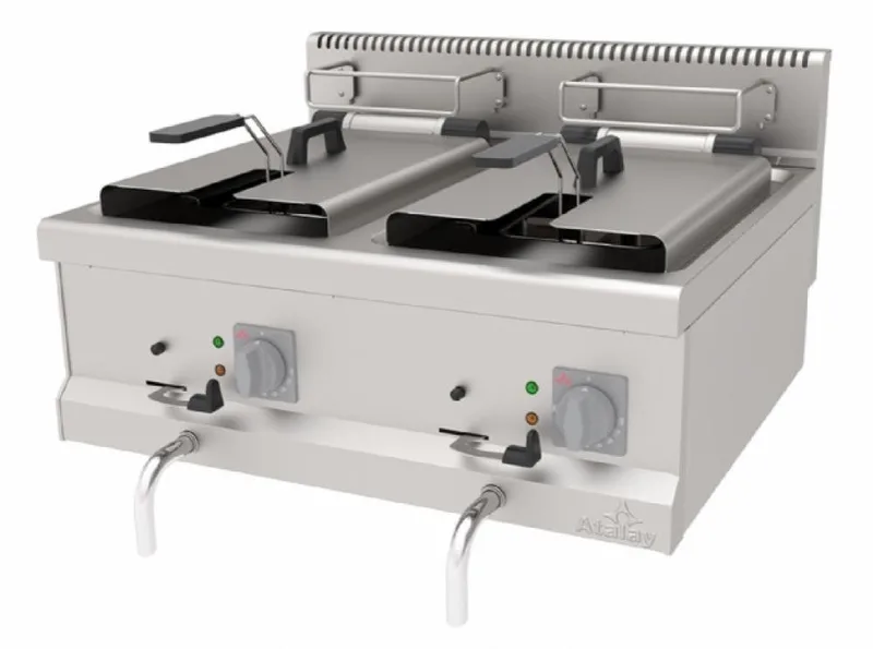 Atalay AEF-870 9 + 9 Sanayi Tipi Elektrikli Çiftli Fritöz Setüstü Tam Modül 700 Seri
