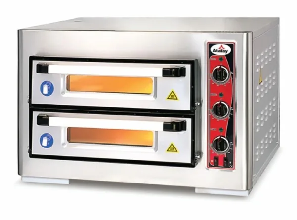 Atalay APF-40/2 Elektrikli Pizza Fırını 40x40 cm Çift Katlı