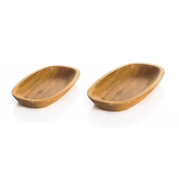 Caliente Bambu Kayık Servis Tabağı 15 cm ve  Caliente Bambu Kayık Servis Tabağı 24 cm