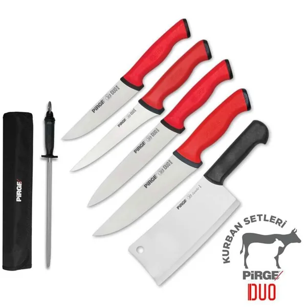 Duo Profesyonel Kurban Bıçak Seti, 6' Lı Çantalı Set