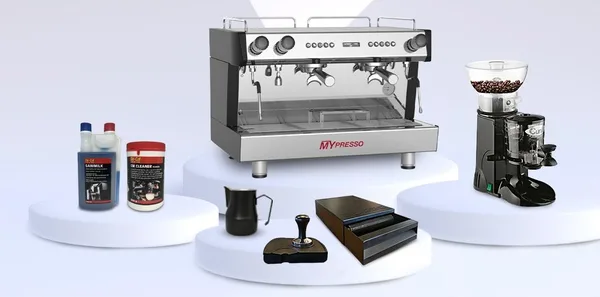 HORECAMARK CAFE SET MEX Kafe Ekipman Seti Mypresso Q2 TC Espresso Makinesi Değirmen Barista Set Temizlik Set
