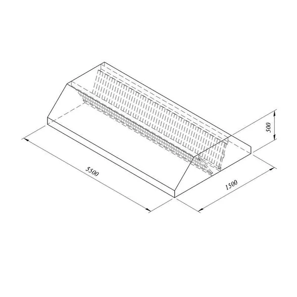 Horecamark Davlumbaz, Orta Tip, Filtreli, 550x150 cm