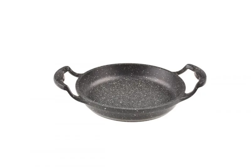 Minor Aluminyum Döküm Yuvarlak Sahan Beyaz Desenli 18 cm Taşev T3021