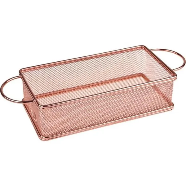 Tostin Metal Metal Sunum Sepeti Bronz Renk Dikdörtgen Küçük Taşev T0811