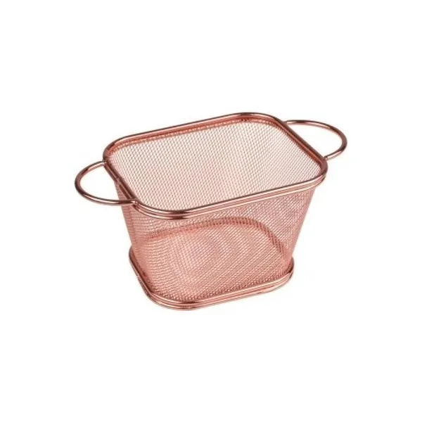 Tostin Metal Metal Sunum Sepeti Bronz Renk Kare Büyük Taşev T0814