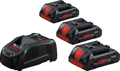 BOSCH PROCORE Akü ve Şarj Cihazı Seti 3x4.0Ah Gba 18V Akü + Gal 1880 Cv (0 615 990 N2G)