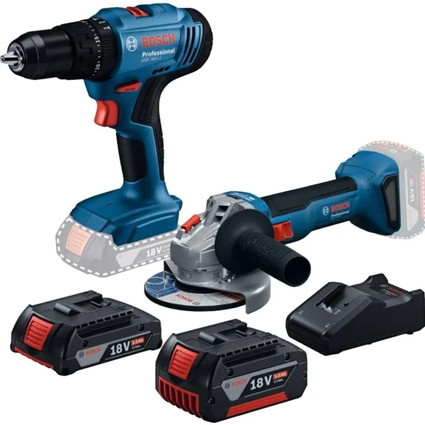 BOSCH GSB 183-Lı Akülü Matkap + GWS 18V-8 Akülü Taşlama Kombi Set (1x5.0Ah+1x2.0Ah) Akülü Set (0 601 9K9 122)