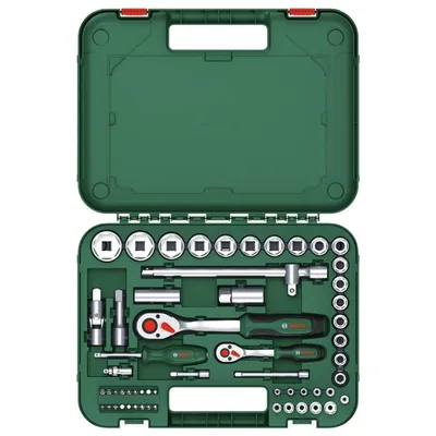 Bosch 1600A02Z9G 1/4'' + 1/2'' Cırcırlı Somun Sıkma Seti 56 parça