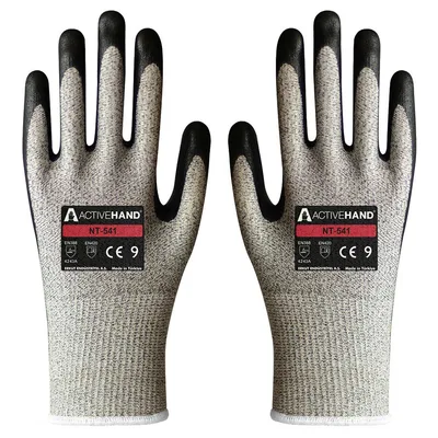 Activehand NT541 GR/SY Nitril Köpük Kaplamalı Eldiven HPPE Kesilmeye Dirençli İplik