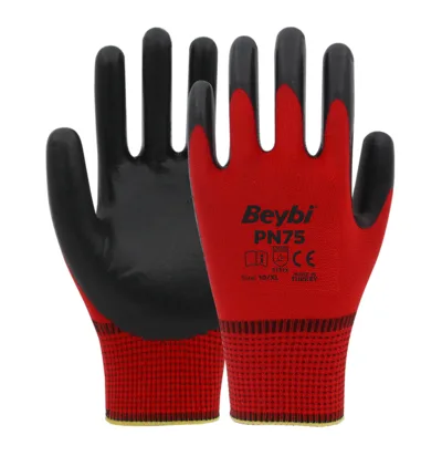 Beybi PN75 Polyester Örme Nitril Eldiven
