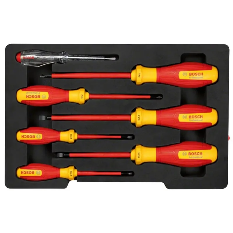 Bosch Professional VDE 1000V Tornavida Seti + Kontrol Kalemi 7 parça 1600A02NF7