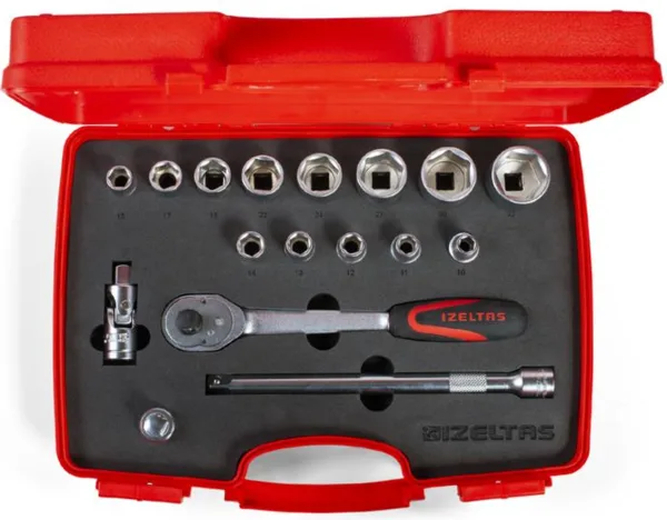 İzeltaş 1113 1/2'' Altı Köşe Lokma Anahtar Takımı 17 Parça