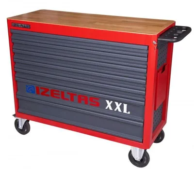 İzeltaş Takım Dolabı Ahşap Üst Tablalı XXL (7 Çekmeceli)
