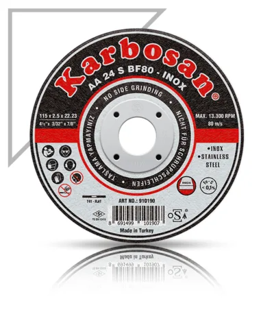 Karbosan 125x2.5x22.23 AA24SBF80 İnox Kesme Diski Bombeli