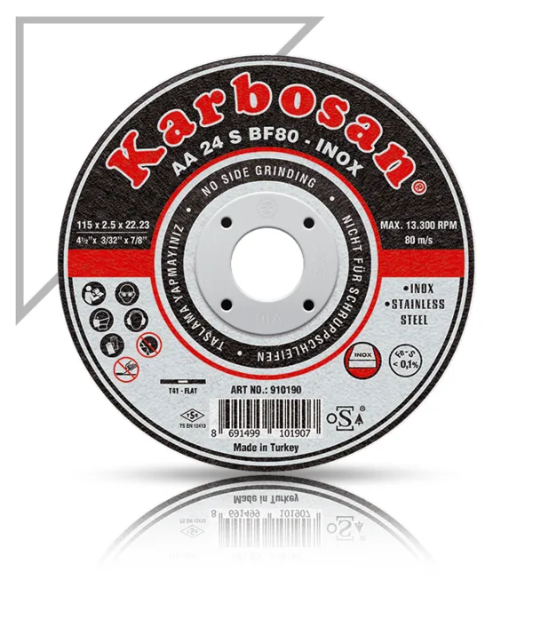 Karbosan 180x3.0x22.23 AA24SBF80 İnox Kesme Diski Düz