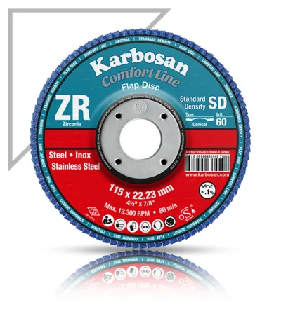 Karbosan Paslanmaz Çelik (Inox) Flap Disk 115 x 22.23 - 40 Kum