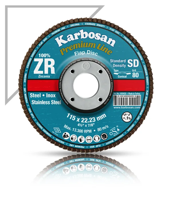 Karbosan Zirkonyum Flap Disk 125 x 22.23