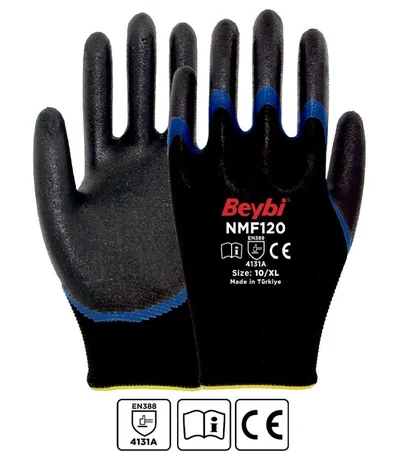 NMF120 Mikro Köpük Nitril Kaplı Polyester Örgü Eldiven