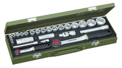 Proxxon 23020 1/4˝ & 1/2˝ Cırcırlı Kollu 27 Parçalı Lokma ve Bits Takımı