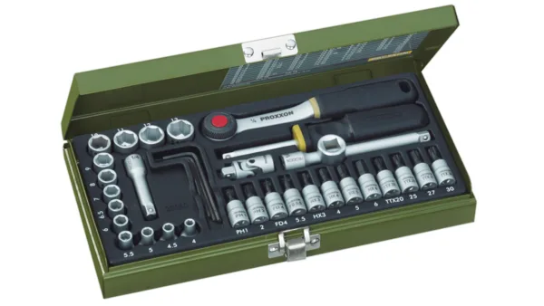 Proxxon 23080 1/4'' Cırcır Kollu 36 Parçalı Lokma ve Bits Takımı