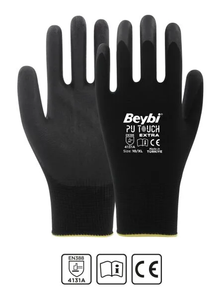 Beybi Pu Touch Ekstra Poliüretan Kaplı Polyester Örme Eldiven