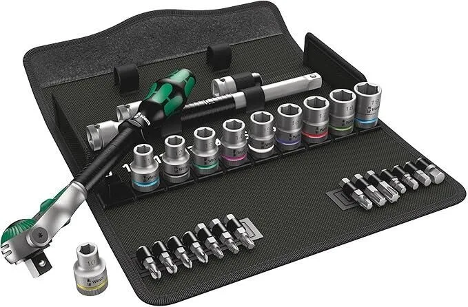 Wera 8100 SC 6 Zyklop Cırcır Seti, 1/2” bağlantı