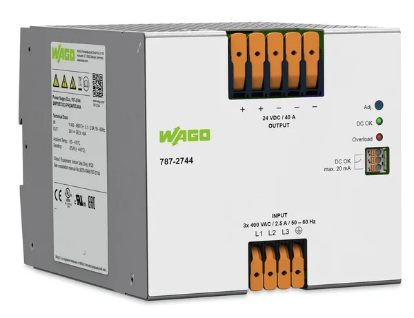 787-2744 3 faz Giriş, AC 325V .575V 24VDC/ 40 A, paralelleme, DC ok kontak
