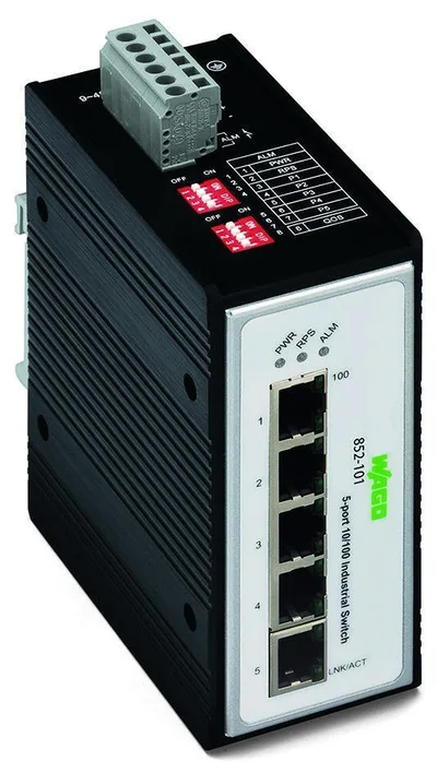 852-101 5-port 100base-TX Endüstriyel Ethernet Switch, --40/ +70oC